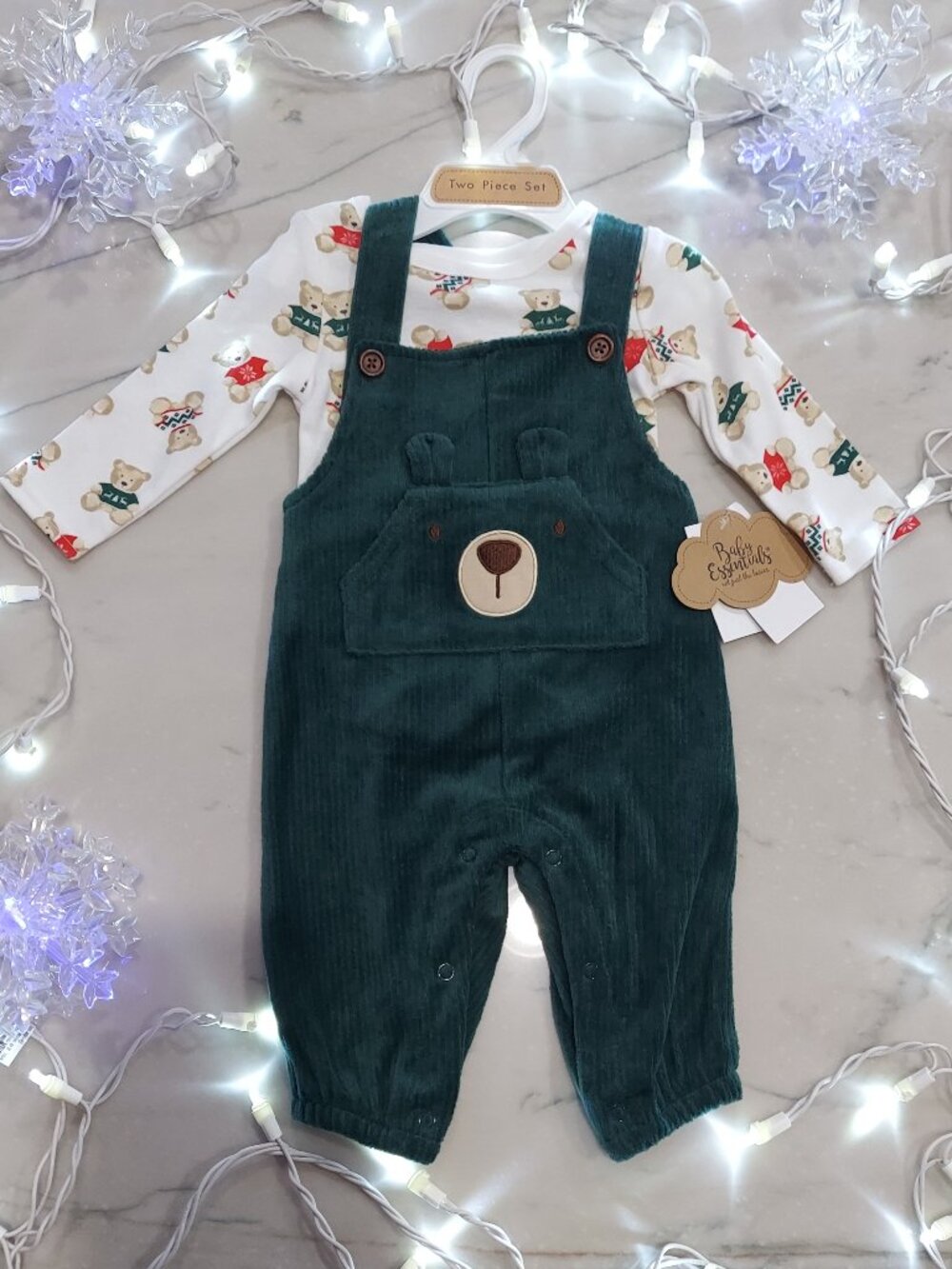 New Baby Christmas Holiday 6 mos Outfit Teddy Bears 2pc NWT